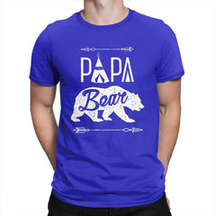 Papa Bear T-Shirt Dad Fathers Day Man T Shirt Funny Purified Cotton Short Sleeves Tees Crewneck T-Shirts New Clothes - KnowlegdeTee
