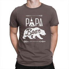 Papa Bear T-Shirt Dad Fathers Day Man T Shirt Funny Purified Cotton Short Sleeves Tees Crewneck T-Shirts New Clothes - KnowlegdeTee