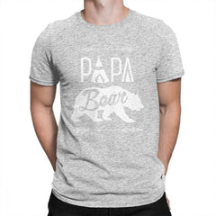 Papa Bear T-Shirt Dad Fathers Day Man T Shirt Funny Purified Cotton Short Sleeves Tees Crewneck T-Shirts New Clothes - KnowlegdeTee
