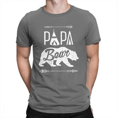 Papa Bear T-Shirt Dad Fathers Day Man T Shirt Funny Purified Cotton Short Sleeves Tees Crewneck T-Shirts New Clothes - KnowlegdeTee