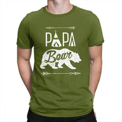 Papa Bear T-Shirt Dad Fathers Day Man T Shirt Funny Purified Cotton Short Sleeves Tees Crewneck T-Shirts New Clothes - KnowlegdeTee