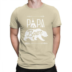 Papa Bear T-Shirt Dad Fathers Day Man T Shirt Funny Purified Cotton Short Sleeves Tees Crewneck T-Shirts New Clothes - KnowlegdeTee