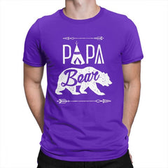 Papa Bear T-Shirt Dad Fathers Day Man T Shirt Funny Purified Cotton Short Sleeves Tees Crewneck T-Shirts New Clothes - KnowlegdeTee