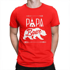 Papa Bear T-Shirt Dad Fathers Day Man T Shirt Funny Purified Cotton Short Sleeves Tees Crewneck T-Shirts New Clothes - KnowlegdeTee