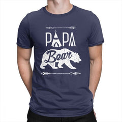 Papa Bear T-Shirt Dad Fathers Day Man T Shirt Funny Purified Cotton Short Sleeves Tees Crewneck T-Shirts New Clothes - KnowlegdeTee