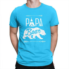 Papa Bear T-Shirt Dad Fathers Day Man T Shirt Funny Purified Cotton Short Sleeves Tees Crewneck T-Shirts New Clothes - KnowlegdeTee