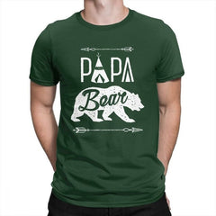 Papa Bear T-Shirt Dad Fathers Day Man T Shirt Funny Purified Cotton Short Sleeves Tees Crewneck T-Shirts New Clothes - KnowlegdeTee