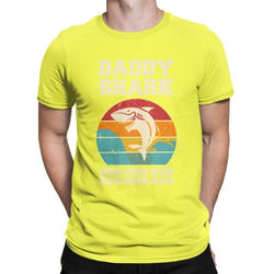 Daddy Shark Doo Doo Vintage Men's T Shirt Fathers Day Dad Funny Cotton Short Sleeve Tees O Neck T-Shirt Plus Size Clothes - KnowlegdeTee