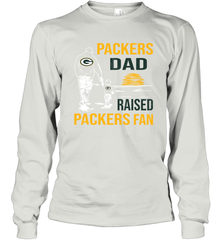 Green Bay Packers Dad Raised A Packers Fan Fathers Day Son Family Matching Long Sleeve T-Shirt - KnowlegdeTee
