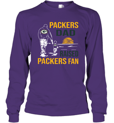 Green Bay Packers Dad Raised A Packers Fan Fathers Day Son Family Matching Long Sleeve T-Shirt - KnowlegdeTee