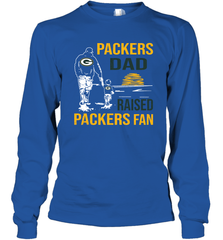 Green Bay Packers Dad Raised A Packers Fan Fathers Day Son Family Matching Long Sleeve T-Shirt - KnowlegdeTee