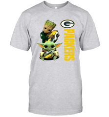 Baby Yoda And Groot Hug Green Bay Packers NFL Shirts T-Shirt - KnowlegdeTee