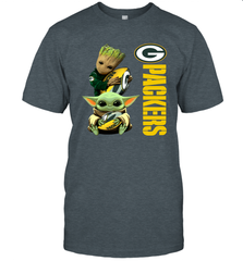 Baby Yoda And Groot Hug Green Bay Packers NFL Shirts T-Shirt - KnowlegdeTee