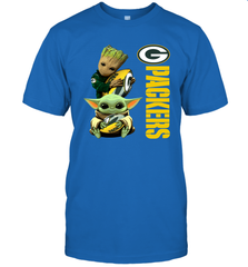 Baby Yoda And Groot Hug Green Bay Packers NFL Shirts T-Shirt - KnowlegdeTee