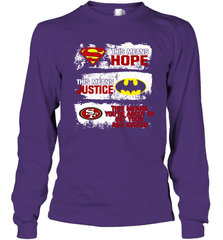 Superman Batman San Francisco 49ers Mean Kick Your Ass Long Sleeve T-Shirt - KnowlegdeTee