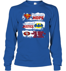 Superman Batman San Francisco 49ers Mean Kick Your Ass Long Sleeve T-Shirt - KnowlegdeTee