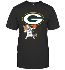 Dabbing Hip Hop Unicorn Dab With Green Bay Packers Football = T-Shirt - KnowlegdeTee