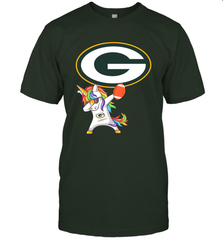 Dabbing Hip Hop Unicorn Dab With Green Bay Packers Football = T-Shirt - KnowlegdeTee