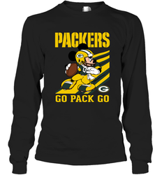 Green Bay Packers Slogan Go Pack Go Mickey Mouse NFL Shirts Long Sleeve T-Shirt - KnowlegdeTee