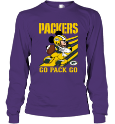 Green Bay Packers Slogan Go Pack Go Mickey Mouse NFL Shirts Long Sleeve T-Shirt - KnowlegdeTee