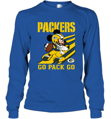 Green Bay Packers Slogan Go Pack Go Mickey Mouse NFL Shirts Long Sleeve T-Shirt - KnowlegdeTee