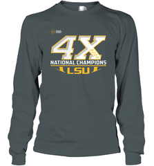 LSU Tigers 4 Time Football National Champions Reverse Long Sleeve T-Shirt - KnowlegdeTee