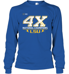 LSU Tigers 4 Time Football National Champions Reverse Long Sleeve T-Shirt - KnowlegdeTee