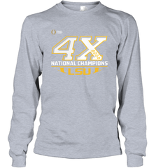 LSU Tigers 4 Time Football National Champions Reverse Long Sleeve T-Shirt - KnowlegdeTee