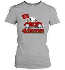 Snoopy And Woodstock Ride The San Francisco 49ers Car NFL Shirts Women's T-Shirt - KnowlegdeTee