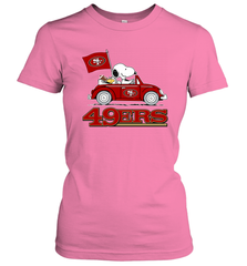 Snoopy And Woodstock Ride The San Francisco 49ers Car NFL Shirts Women's T-Shirt - KnowlegdeTee
