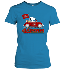 Snoopy And Woodstock Ride The San Francisco 49ers Car NFL Shirts Women's T-Shirt - KnowlegdeTee