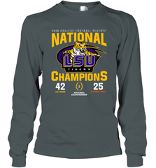 LSU Nationals Championship 2020 With Scores Shirt Long Sleeve T-Shirt - KnowlegdeTee