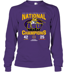 LSU Nationals Championship 2020 With Scores Shirt Long Sleeve T-Shirt - KnowlegdeTee