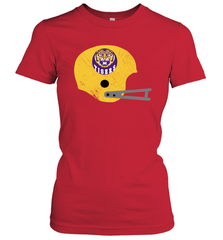 LSU TIGERS Helmet Vintage Scrub Women's T-Shirt - KnowlegdeTee