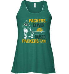 Green Bay Packers Dad Raised A Packers Fan Fathers Day Son Family Matching Racerback Tank - KnowlegdeTee