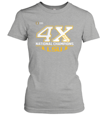 LSU Tigers 4 Time Football National Champions Reverse Women's T-Shirt - KnowlegdeTee