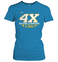 LSU Tigers 4 Time Football National Champions Reverse Women's T-Shirt - KnowlegdeTee