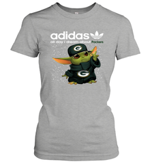 Baby Yoda Adidas All Day I Dream About Green Bay Packers NFL Shirts Women's T-Shirt - KnowlegdeTee