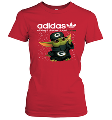 Baby Yoda Adidas All Day I Dream About Green Bay Packers NFL Shirts Women's T-Shirt - KnowlegdeTee