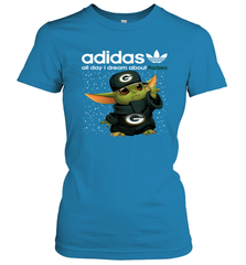 Baby Yoda Adidas All Day I Dream About Green Bay Packers NFL Shirts Women's T-Shirt - KnowlegdeTee