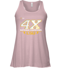LSU Tigers 4 Time Football National Champions Reverse Racerback Tank - KnowlegdeTee