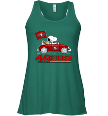Snoopy And Woodstock Ride The San Francisco 49ers Car NFL Shirts Racerback Tank - KnowlegdeTee