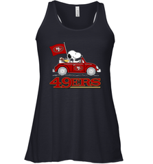 Snoopy And Woodstock Ride The San Francisco 49ers Car NFL Shirts Racerback Tank - KnowlegdeTee
