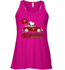 Snoopy And Woodstock Ride The San Francisco 49ers Car NFL Shirts Racerback Tank - KnowlegdeTee