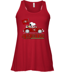 Snoopy And Woodstock Ride The San Francisco 49ers Car NFL Shirts Racerback Tank - KnowlegdeTee