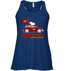 Snoopy And Woodstock Ride The San Francisco 49ers Car NFL Shirts Racerback Tank - KnowlegdeTee