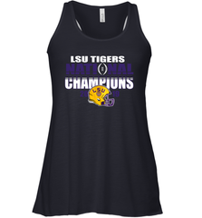 LSU Tigers Blue 84 College Football Playoff 2019 National Champions Glistening Racerback Tank - KnowlegdeTee