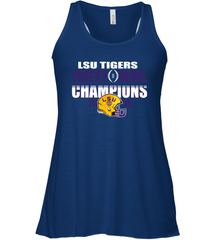 LSU Tigers Blue 84 College Football Playoff 2019 National Champions Glistening Racerback Tank - KnowlegdeTee