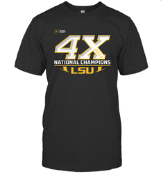 LSU Tigers 4 Time Football National Champions Reverse T-Shirt - KnowlegdeTee