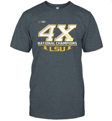 LSU Tigers 4 Time Football National Champions Reverse T-Shirt - KnowlegdeTee
